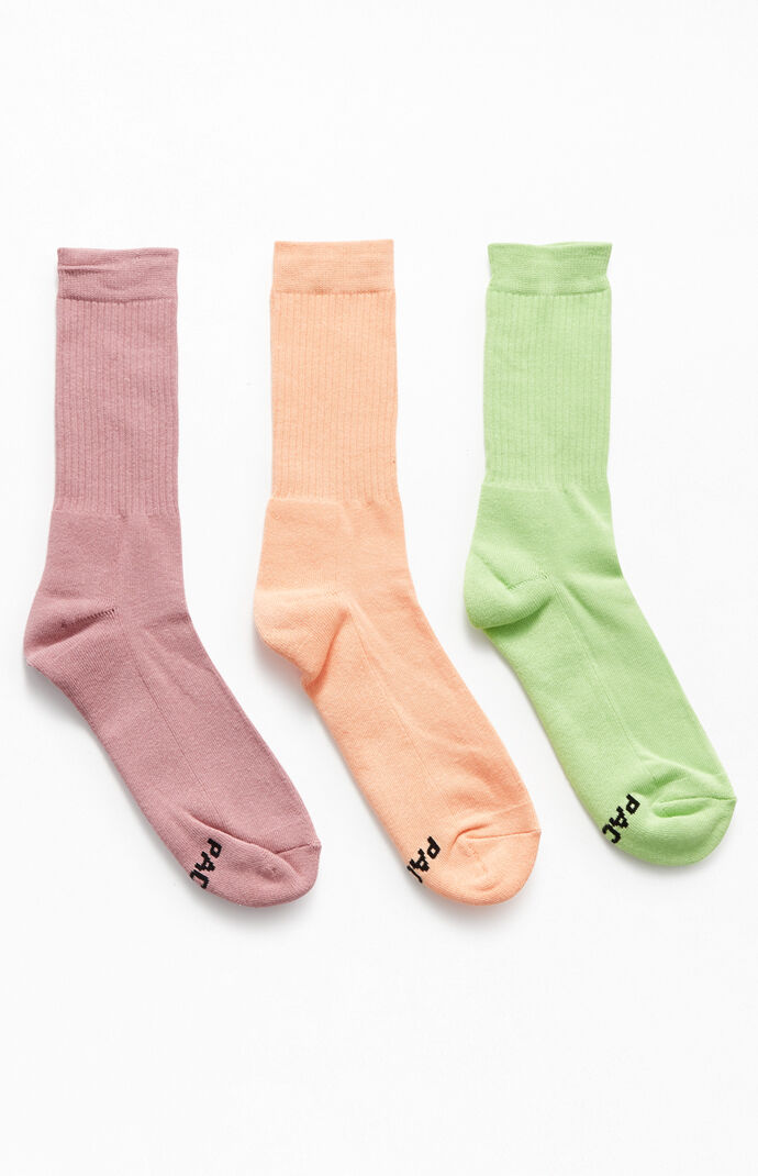Multi Three-Pack Basic Crew Socks