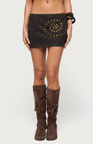 Swirl Studded Mini Skirt image number 1