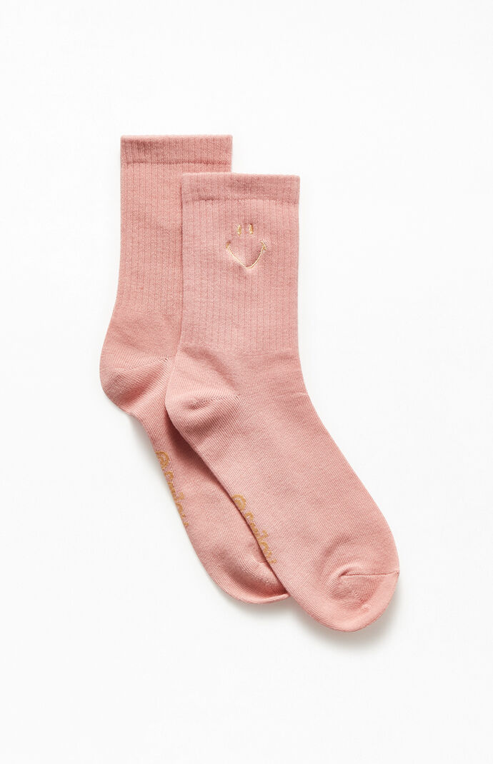 Mauve Smiley Socks