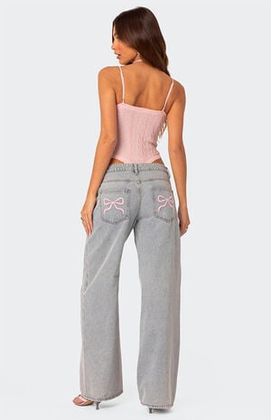 Bow Pocket Relaxed Jeans image number 1