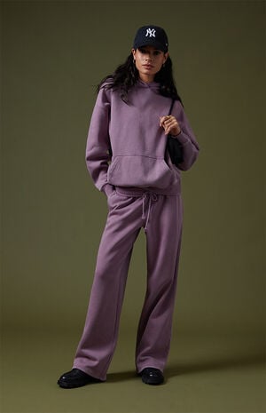 Purple Ultra Soft Fleece Core Vintage Wash Pullover Hoodie image number 1