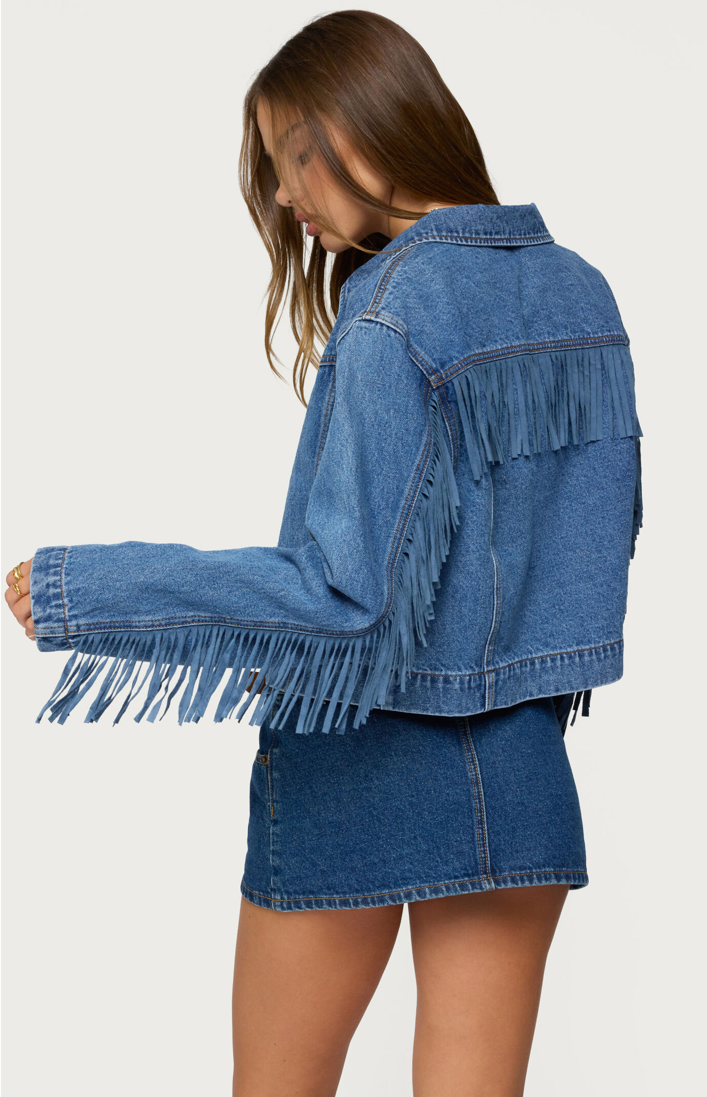 Edikted Maurice Fringed Denim Jacket