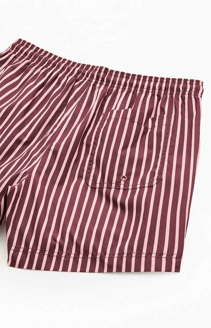 Pacsun Cherry Striped 4.5" Swim Trunks
