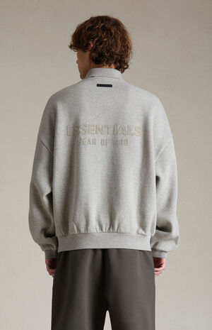 Dark Heather Oatmeal Polo Sweatshirt image number 3