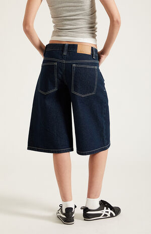 Peyton Extreme Jorts Contrast Stitch Dark Blue image number 4