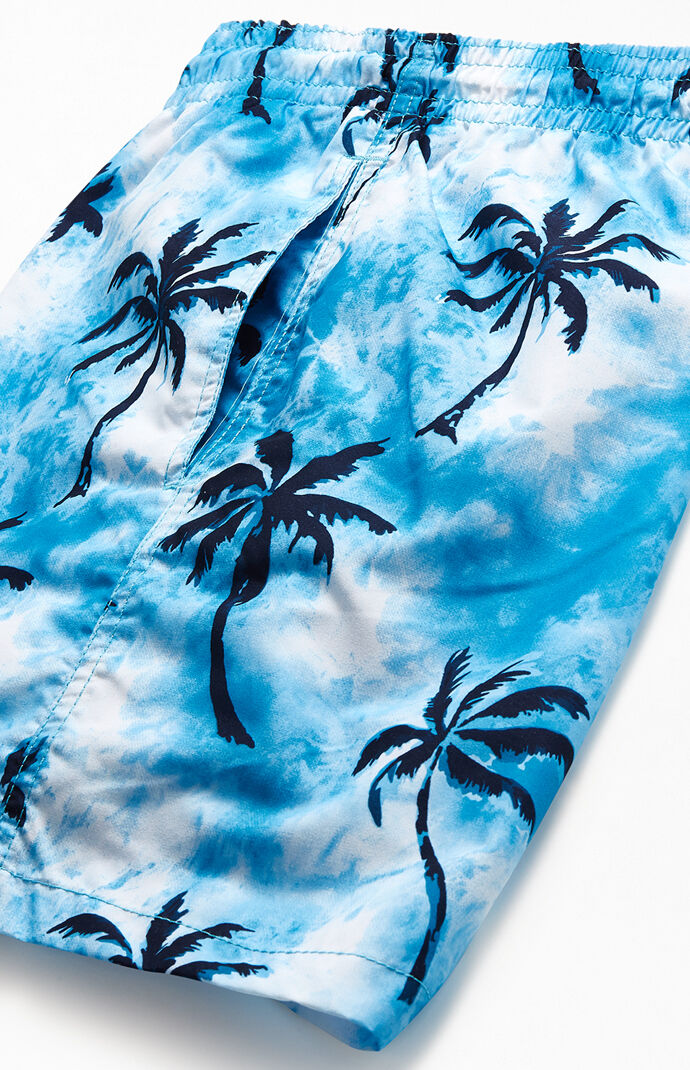 Tie-Dyed Palm 16" Swim Trunks