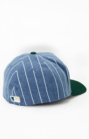Oakland A's 59FIFTY Pinstripe Snapback Hat image number 2