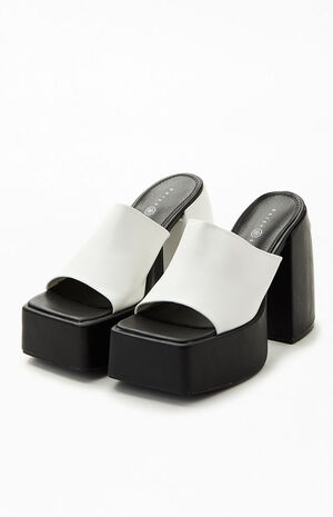 Women's Black & White Yin & Yang Heels image number 2