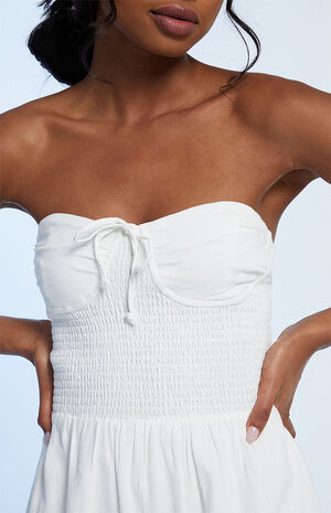 Strapless Smocked Bodice Romper image number 3