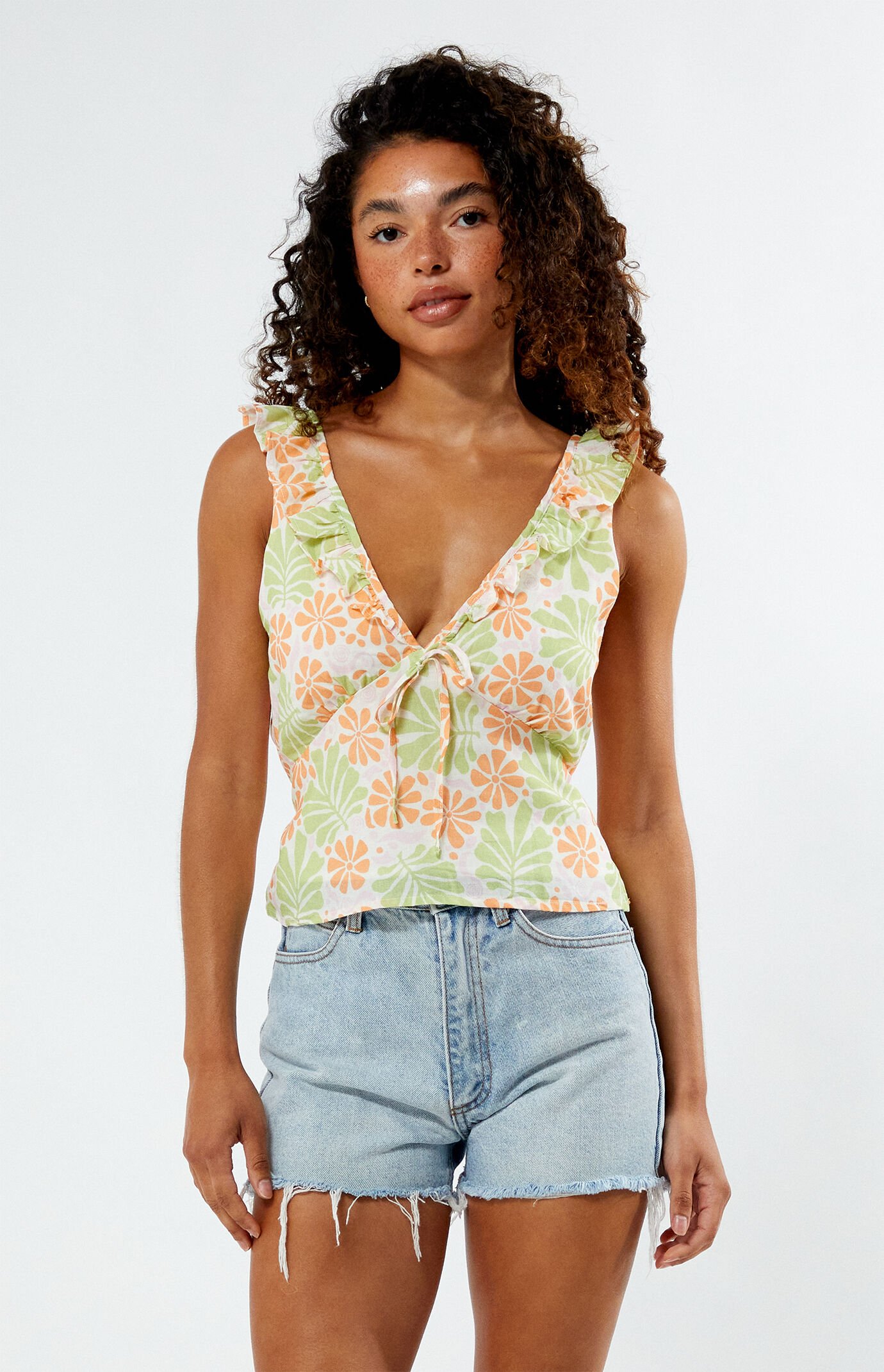 その他 mirha&puff Picnic camisole Ruffle Pants ASOS DESIGN mix & match cherry print frill edge cami tank