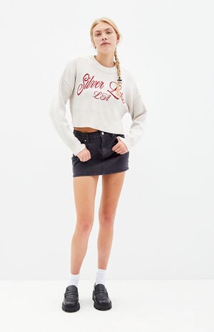 Bella Black Denim Mini Skirt image number 5