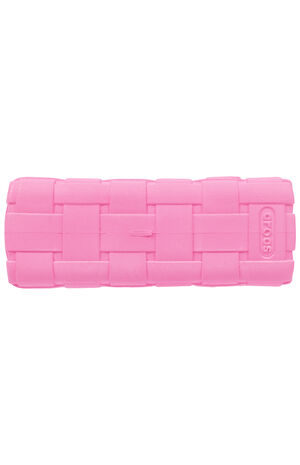 Pink Small Woven Crossbody Tote Bag image number 8