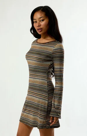 Aniya Striped Long Sleeve Mini Dress image number 4
