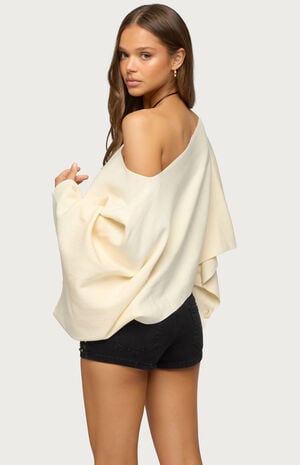 Sharla Off Shoulder Poncho Sweater image number 3