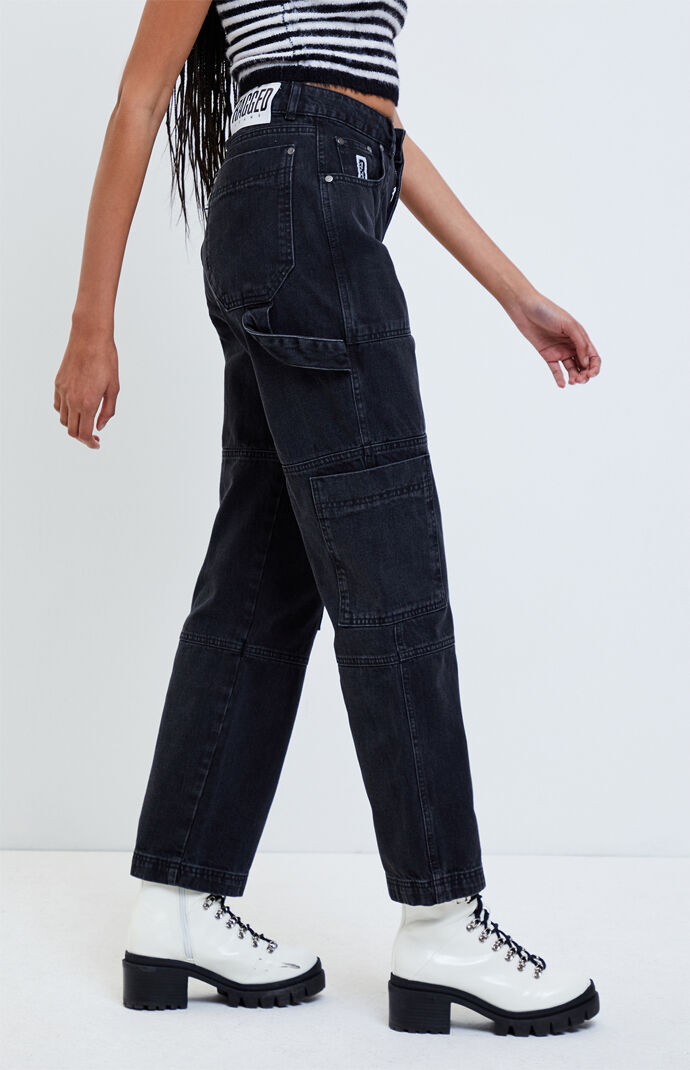 black combat jeans