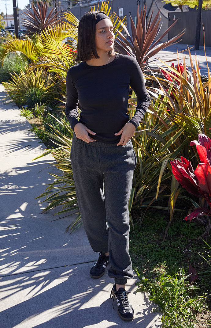 John Galt Black Tori Thermal Long Sleeve Top PacSun