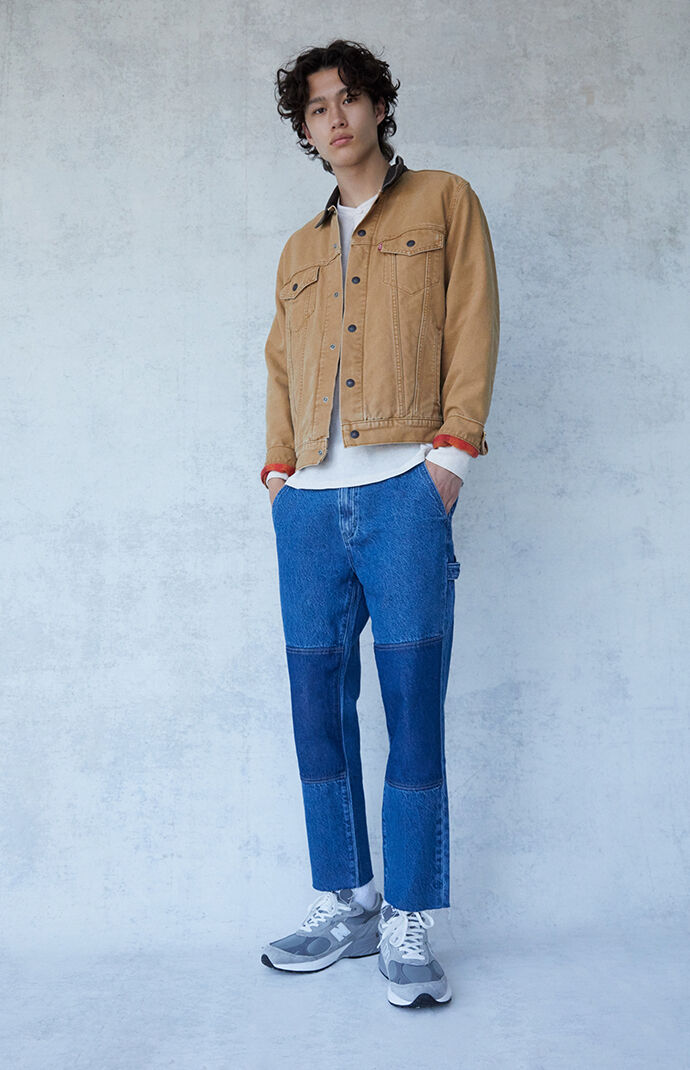 Indigo Blue Patchwork Slim Carpenter