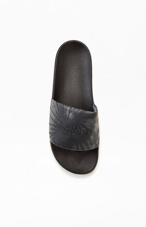 By PacSun Black Tie Dye Logo Slide Sandals By PacSun Black Tie Dye Logo Slide Sandals image number null