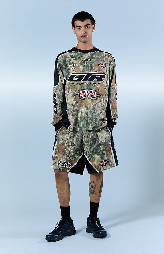 Pacsun Camo Mesh Embroidered Shorts