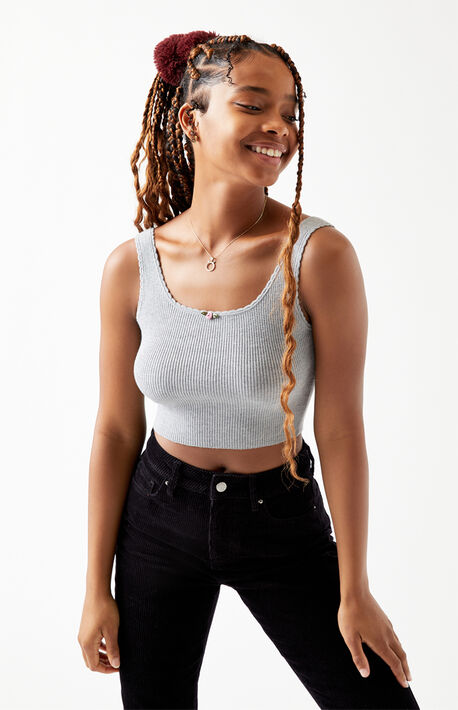 Charm Waffle Knit Sweater Top