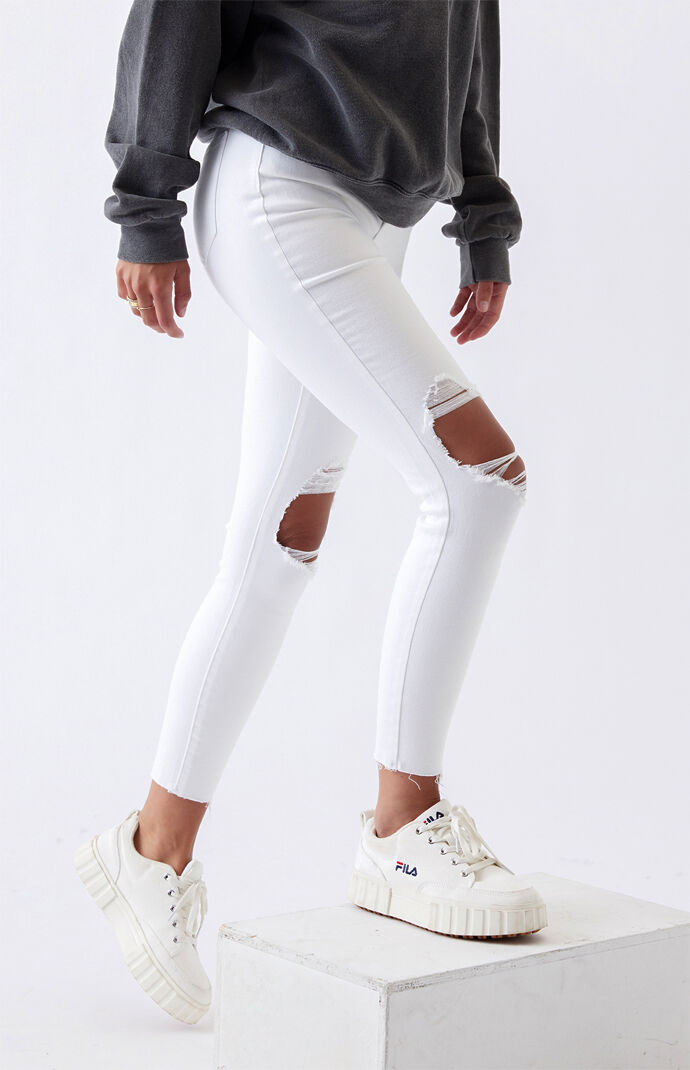 White High Waisted Jeggings