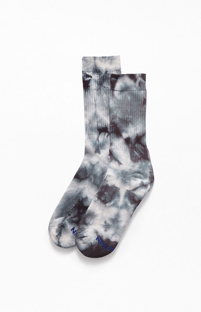 Black Multi Tie-Dyed Crew Socks