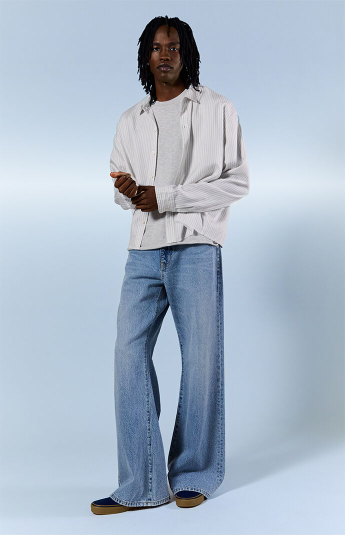Pacsun Bennet Baggy Flare Jeans Light Blue