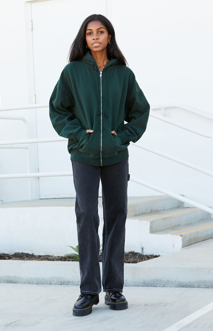 John Galt Green Full Zip Hoodie | Pacsun