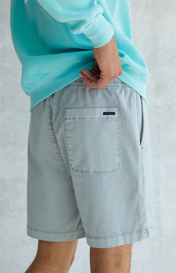 Gray Walker Twill Volley Shorts