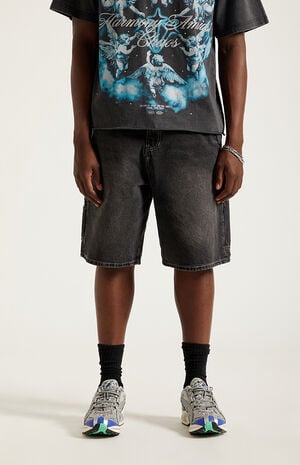 Parker Baggy Denim Carpenter Shorts Black image number 3