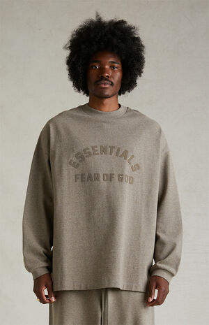 Heather Grey Heavy Long Sleeve T-Shirt image number 2