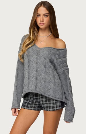 Inga Oversized Cable Knit Sweater image number 1