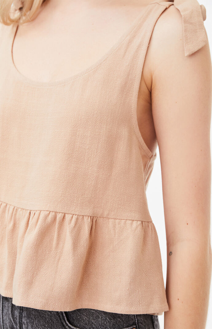 Tie Strap Babydoll Tank Top