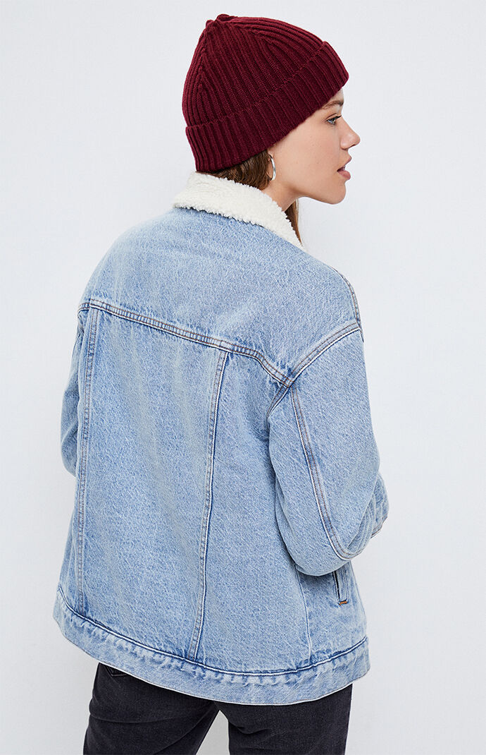 Pacsun sherpa denim jacket sales