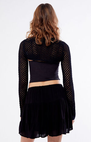 Black Tiered Mini Skirt image number 4