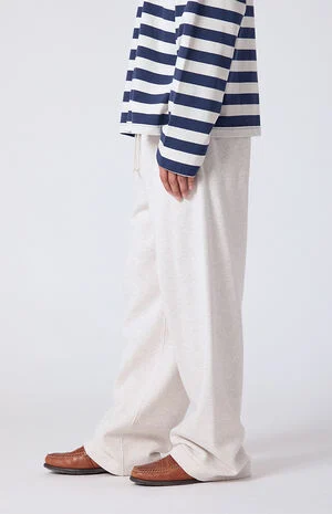 Heather Oatmeal Fleece Extreme Baggy Sweatpants image number 3