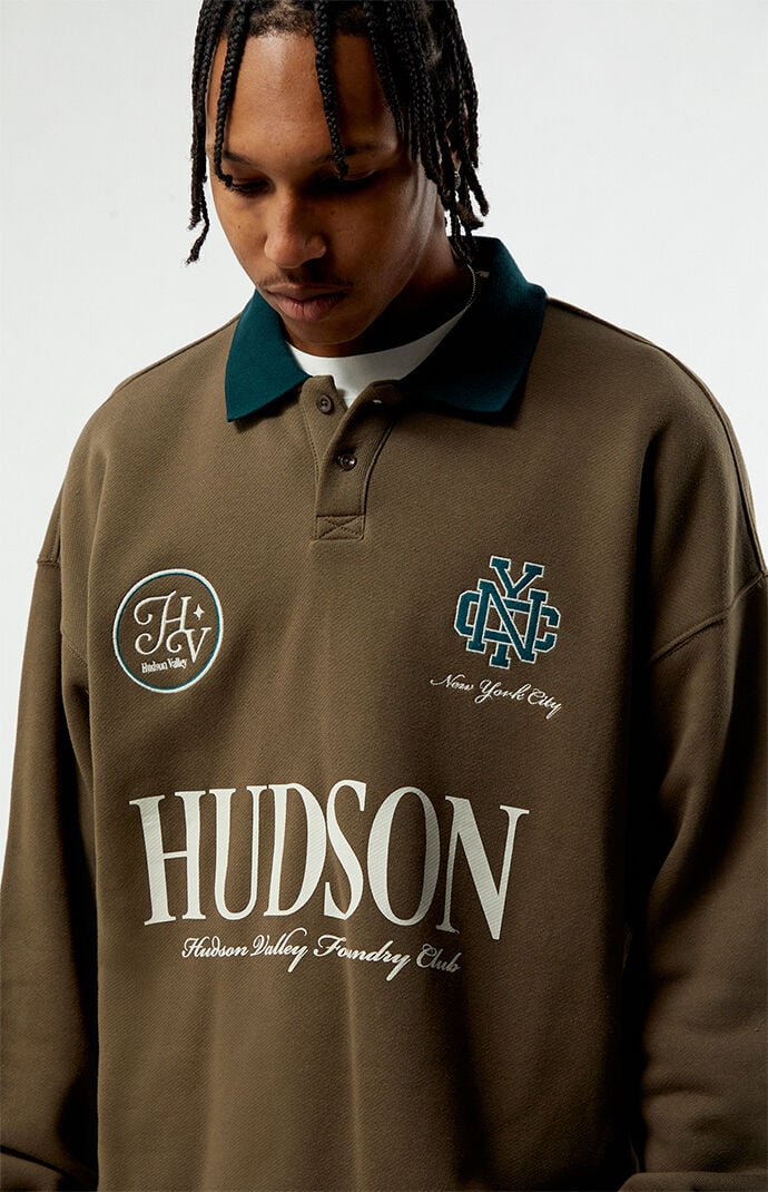 Pacsun Hudson Long Sleeve Rugby Polo Shirt