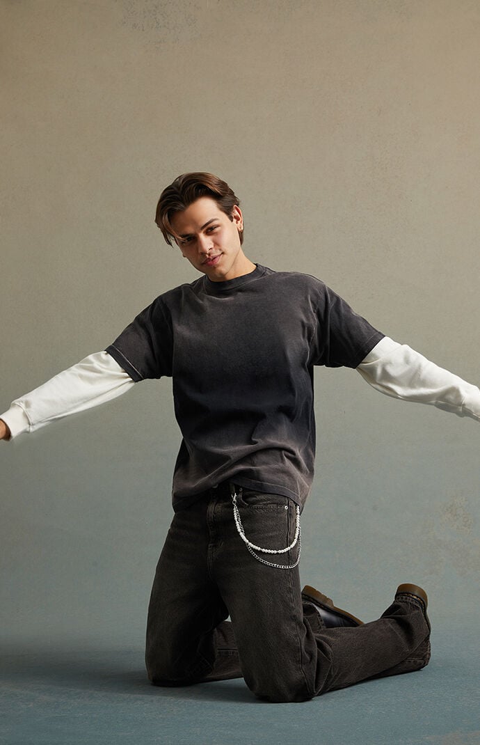 RARE DNM EDIT Black Chain Extreme Baggy Jeans | PacSun