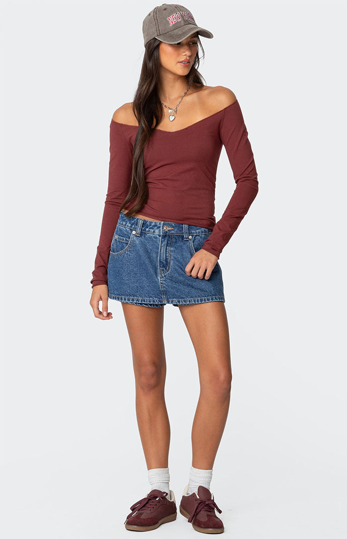 スカート soorploom skort Oops I Slayed Again Denim Micro Skort | Windsor