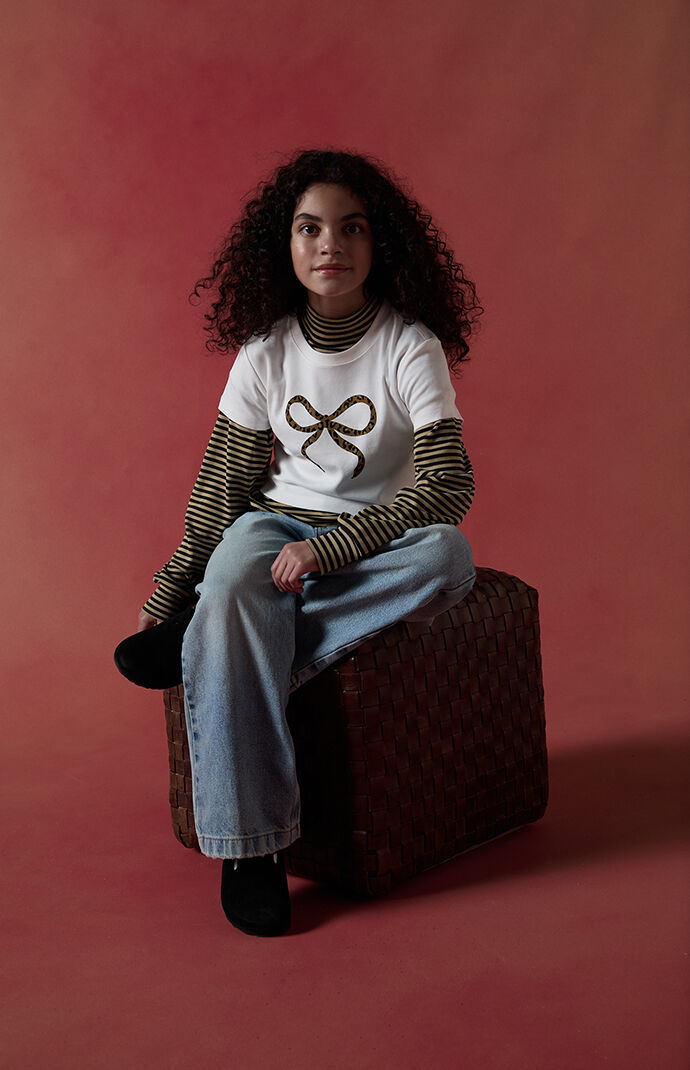 Pacsun Kids Leopard Bow Skimmer T-Shirt