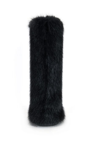 Women's Emir Black Faux Fur Flatform Boots image number 3