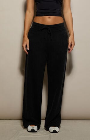 Dark Gray Ultra Soft Fleece Straight Leg Sweatpants image number 2