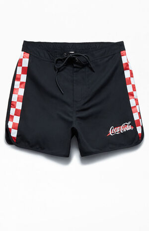 By PacSun Checkerboard 15" Scalloped Swim Trunks image number 1