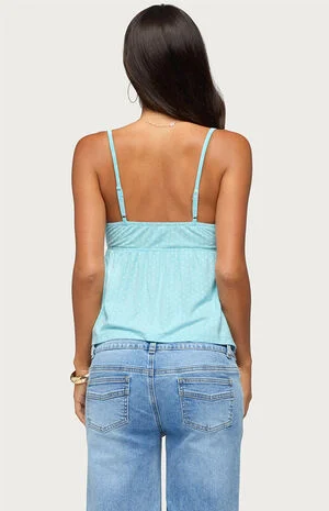 Belen Polka Dot Lacey Babydoll Top image number 3
