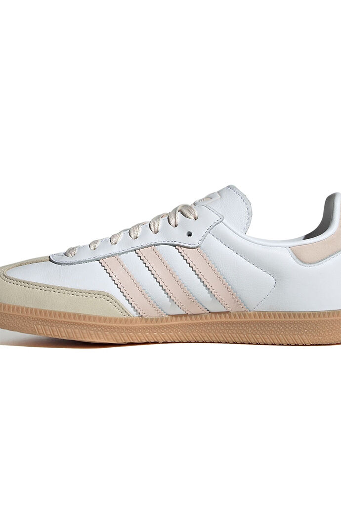 adidas Women's White & Pink Samba OG Sneakers