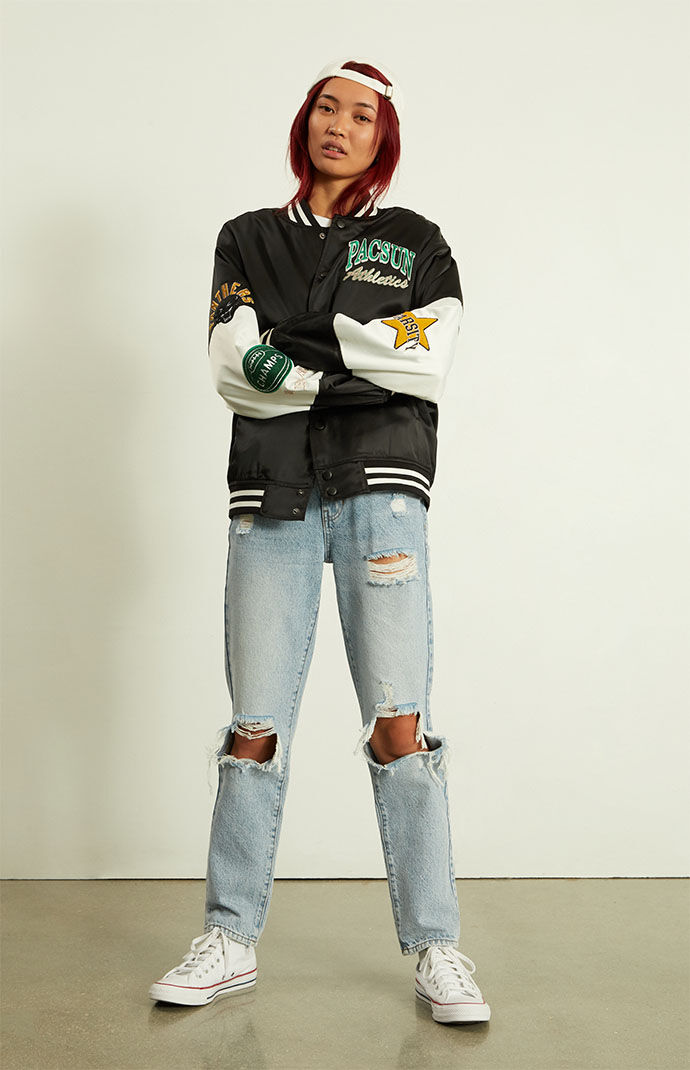 Pacsun 90s color store block denim jacket