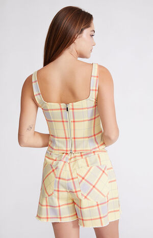 Plaid Seamed Corset Top image number 4