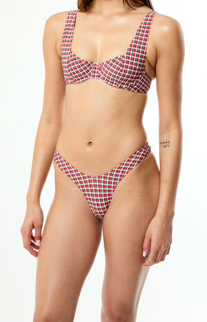 Plaid Barbie High Cut Bikini Bottom image number 3
