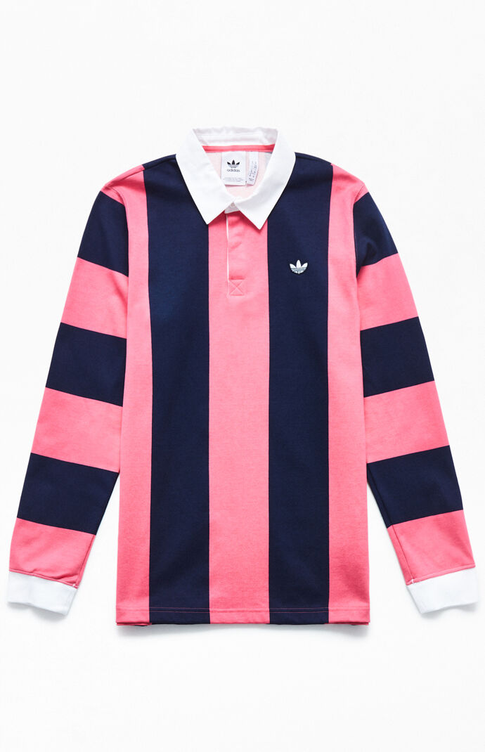 adidas Navy and Pink Long Sleeve Rugby Shirt | PacSun adidas Navy and Pink Long Sleeve Rugby Shirt | PacSun