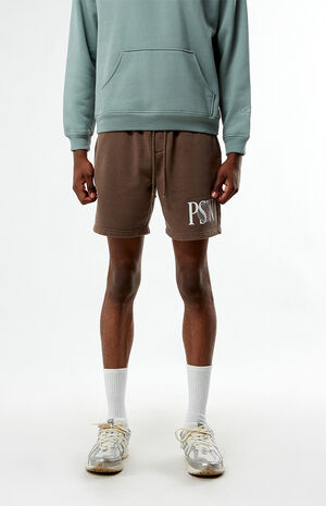 PSW Brown Fleece Volley Sweat Shorts image number 2